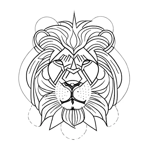 A minimalist tattoo of a lion with the Israel country shape as the body tattoo design idea