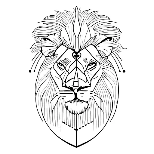A minimalist tattoo of a lion holding a guitar with the Israel country shape as the body tattoo design idea