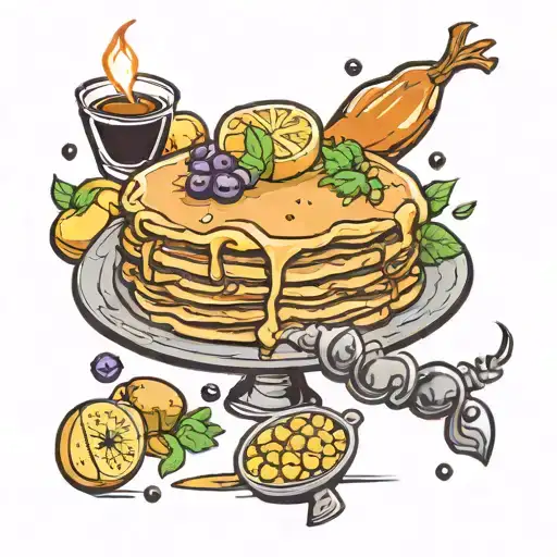 Ronaldo, onion, pancakes, potatoes, star dust travelling through time tattoo design idea