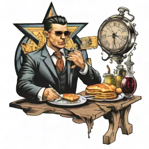 Ronaldo, onion, pancakes, wine, potatoes, star dust travelling through time tattoo design idea