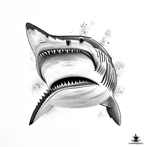 shark jaw tattoo design idea