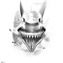 shark jaw tattoo design idea