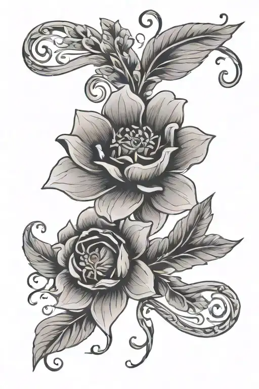 A minimalist tattoo of Anna's name intertwined with flower vines tattoo design idea