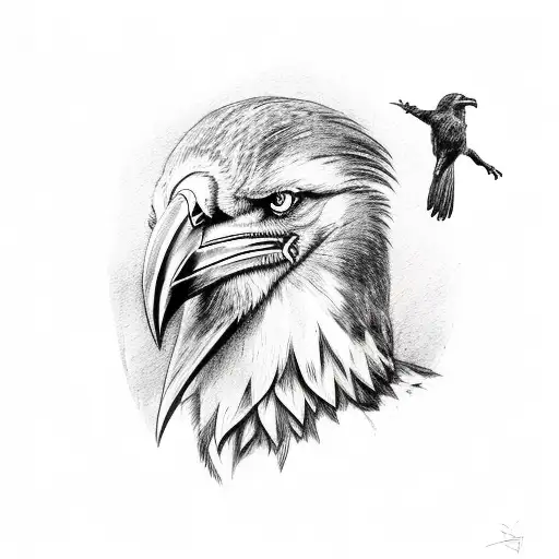 odin's spear with ravens coming out the tip tattoo design idea