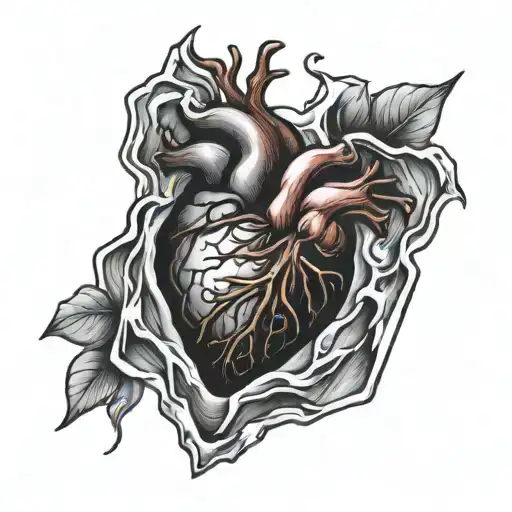 human heart in an ice cube tattoo design idea