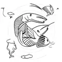 flying fish tattoo design idea