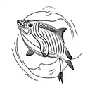 flying fish tattoo design idea