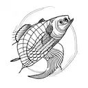 flying fish tattoo design idea
