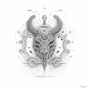 An intricate mechanical design incorporating the names Catalina and Delfina tattoo design idea