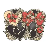 three hearts connected tattoo design idea