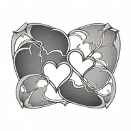 three hearts connected tattoo design idea