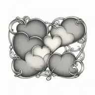three hearts connected tattoo design idea
