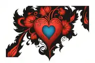plain red heart shape tattoo design idea