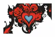 plain red heart shape tattoo design idea