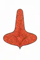 plain red heart shape tattoo design idea