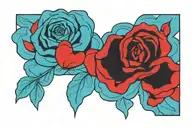roses and clouds and heart tattoo design idea