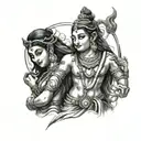 shiv parvati tattoo design idea