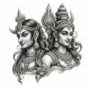 shiv parvati tattoo design idea