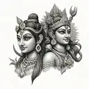shiv parvati tattoo design idea