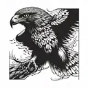 A hawk is a bird of prey known for its sharp talons, keen eyesight, and agile flight. These birds are medium-sized, with tattoo design idea