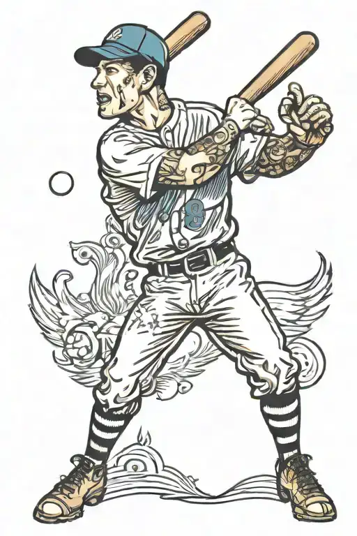 baseball actor  tattoo design idea