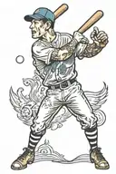 baseball actor  tattoo design idea
