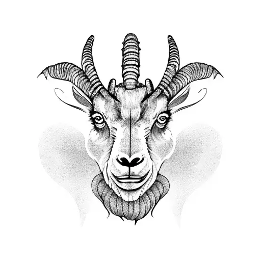 scary goat tattoo design idea
