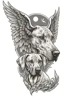 two Rhodesian Ridgeback with Wings of Angels features several Nordic mythology tattoo tattoo design idea