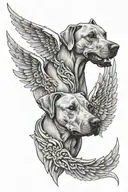 two Rhodesian Ridgeback with Wings of Angels features several Nordic mythology tattoo tattoo design idea