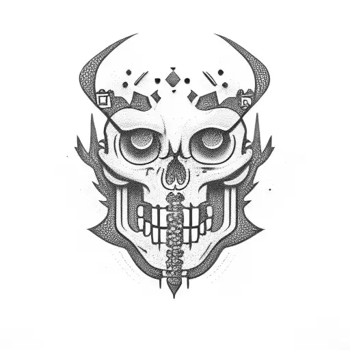 trap hustler cross tattoo design idea