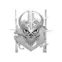 trap hustler cross tattoo design idea