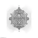 trap hustler cross tattoo design idea