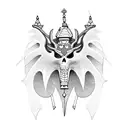 trap hustler cross tattoo design idea