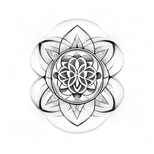 flower of life inside the Philosopher's Stone tattoo design idea