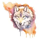 Wolf melting in to a black puddle reaching for help tattoo design idea