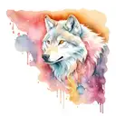 Wolf melting in to a black puddle reaching for help tattoo design idea