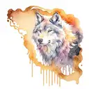 Wolf melting in to a black puddle reaching for help tattoo design idea