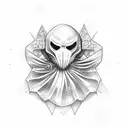 Realistic sheet ghost  tattoo design idea