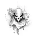 Realistic sheet ghost  tattoo design idea