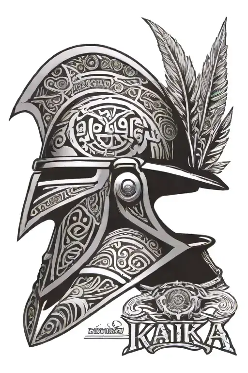 Ikaika Warrior Helmet with filipino sun tribal tattoo tattoo design idea