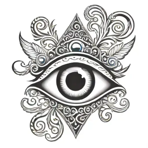 Greek evil eye tattoo design idea
