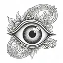 Greek evil eye tattoo design idea