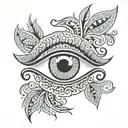 Greek evil eye tattoo design idea