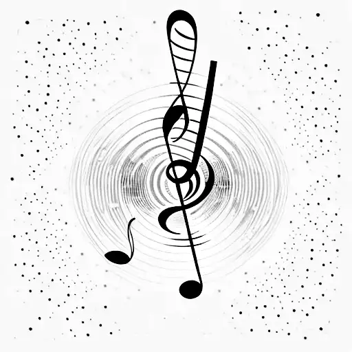 A minimalist tattoo of a music note with the lyrics of a Tomorrow by Together song tattoo design idea