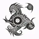 Fish yin yang tattoo design idea
