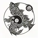 Fish yin yang tattoo design idea