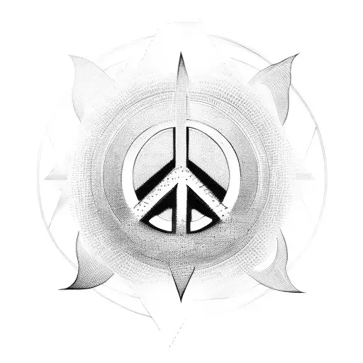 peace symbol, metal, punk, new tribal tattoo design idea