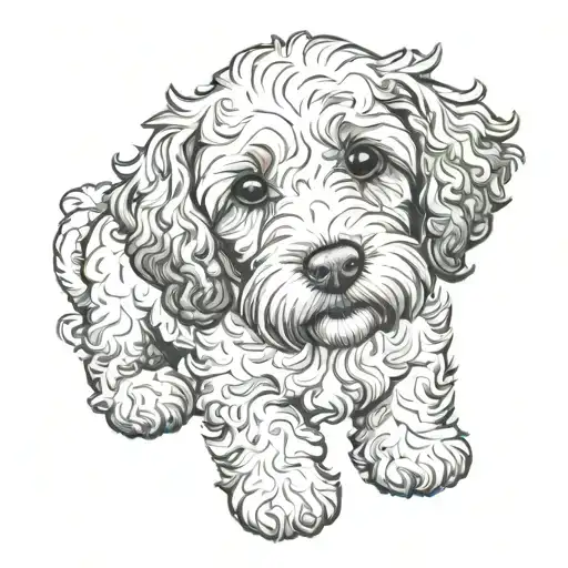 cockapoo dog tattoo design idea