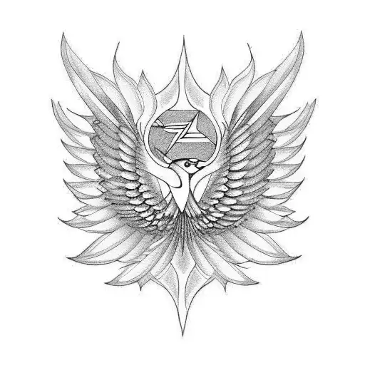 sternum tattoo phoenix black and white  tattoo design idea