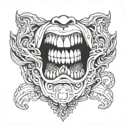 jaw tattoo design idea